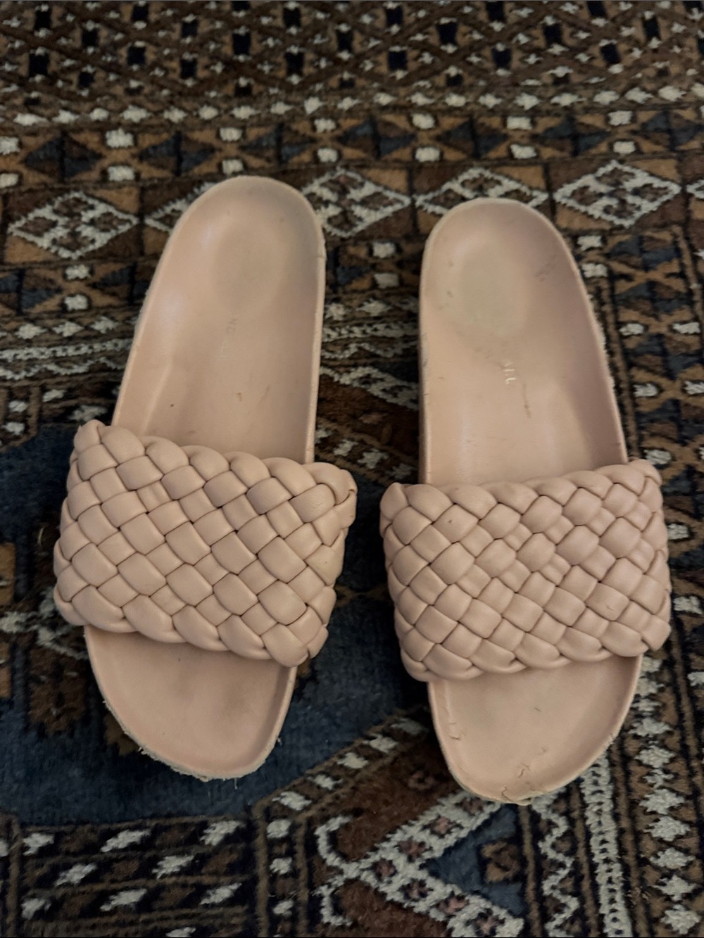 Loeffler Randall Braided Slide Sandals in Nude Blush